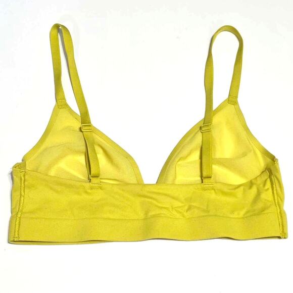 Aerie Smoothez Sheer Mesh V-Neck Triangle Bralette Yellow Small - Picture 3 of 11